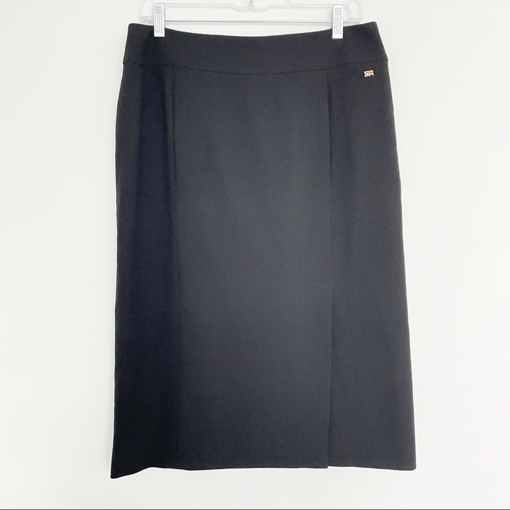 Sonia Rykiel Paris Black Wool Pencil Skirt 10
